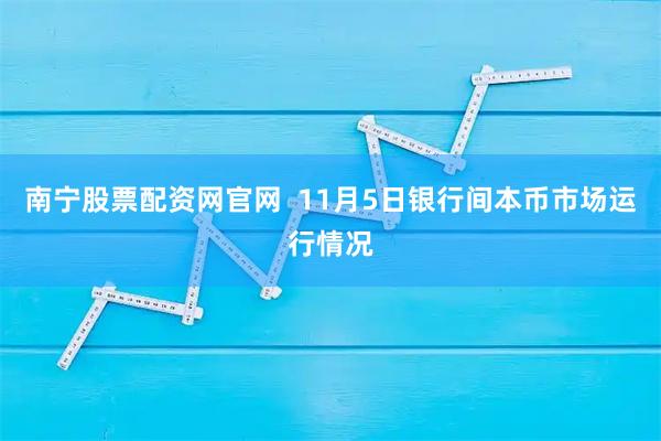 南宁股票配资网官网  11月5日银行间本币市场运行情况